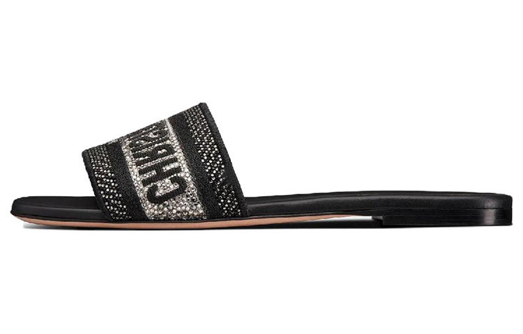 Buy (W) 디올 드웨이 슬라이드 (블랙 코튼) KCQ209CHS_S900