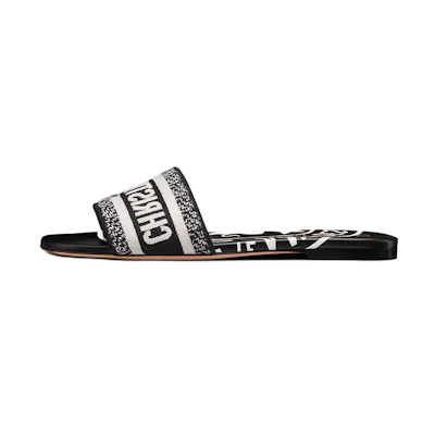(W) Dior Dway Slide 'Black Cotton'