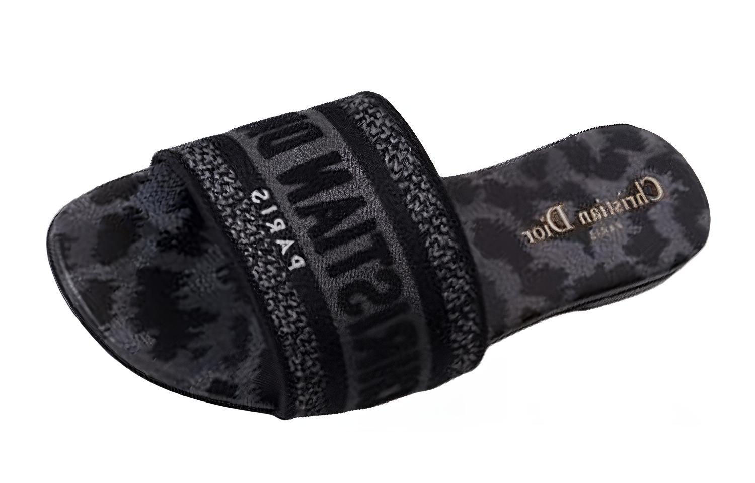 (Women) Dior Dway Slide 'Black Logo' KCQ209DLP_S27G