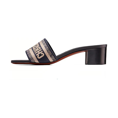 (W) Dior Dway Slide Slippers Blue Black 'Navy'