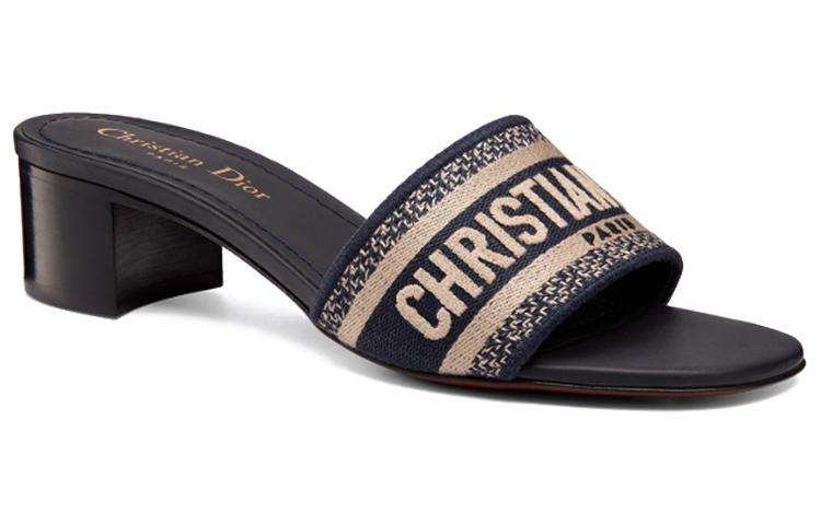 Lookbook DIOR迪奧 Dway Christian 皮革 舒適百搭 時尚涼拖 女款 藍色