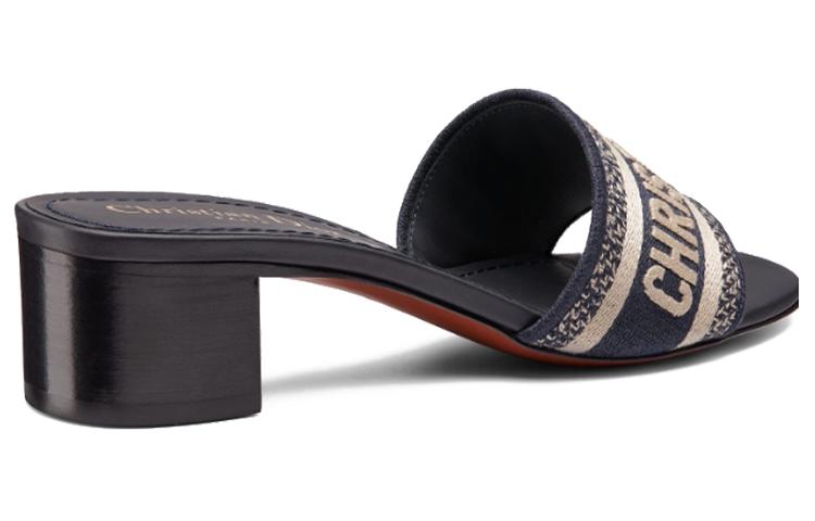 Shop DIOR迪奧 Dway Christian 皮革 舒適百搭 時尚涼拖 女款 藍色