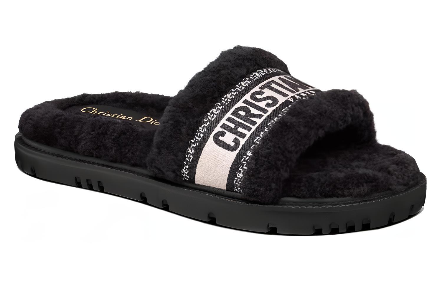 Shop (W) Dior Dway Slide 'Cotton Patchwork Hitam' KCQ551ESK_S11X