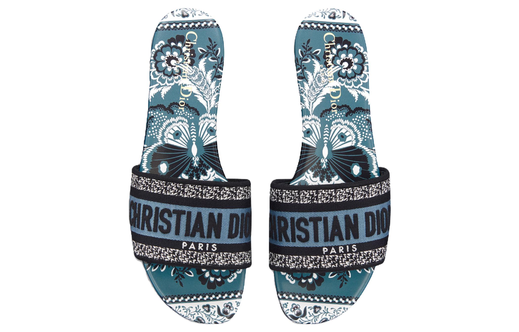 Shop (W) 디올 D웨이 슬라이드 "데님 블루" KCQ209BBE_S84B