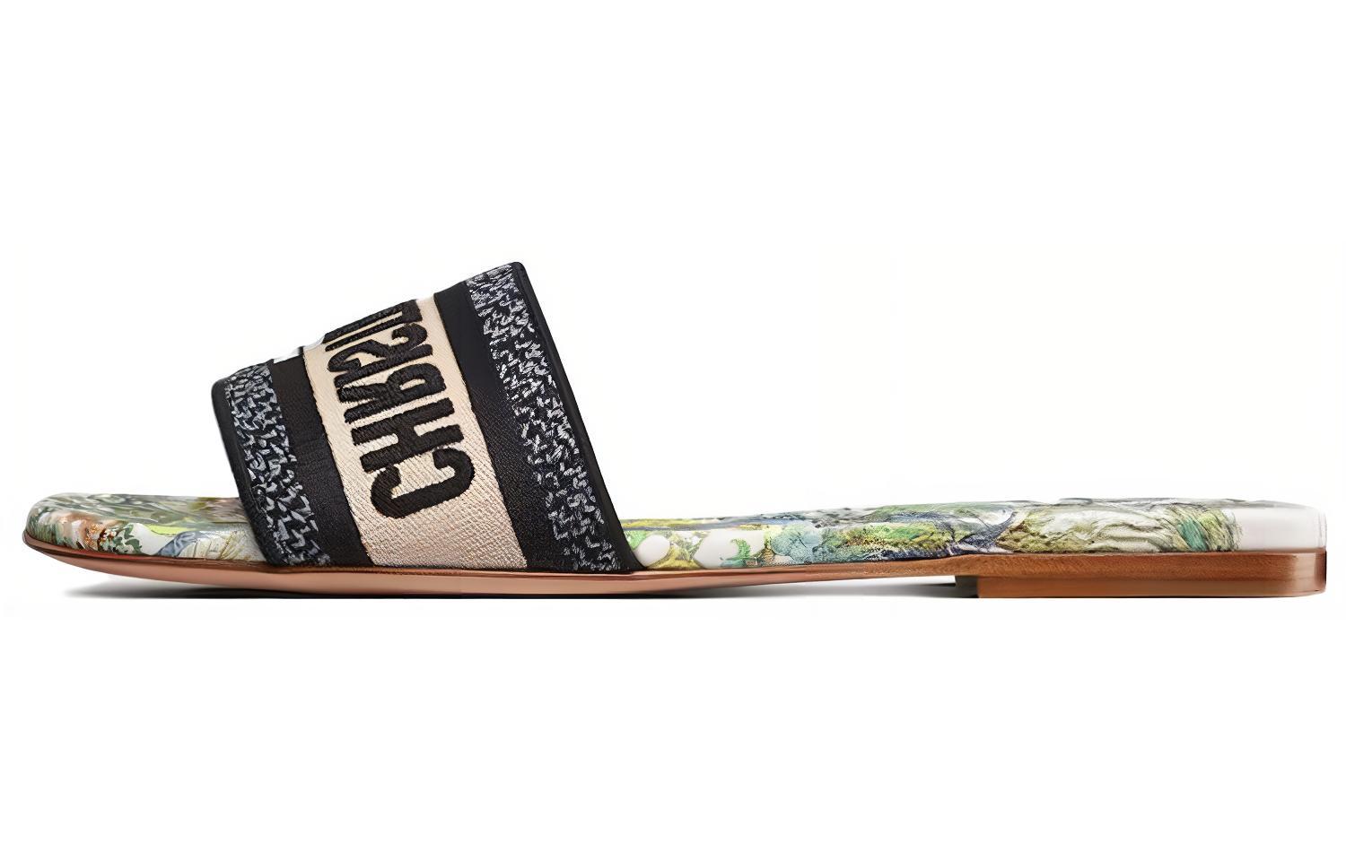 (Women) Dior Dway Slide 'Embroidered Black' KCQ209EVY_S43L