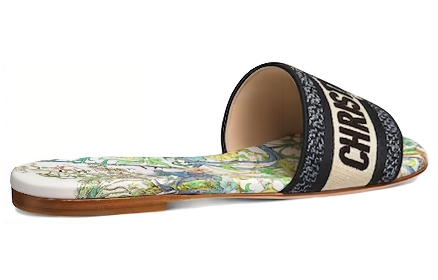 (W) Dior Dway Slide 'Embroidered Black' 圖 4