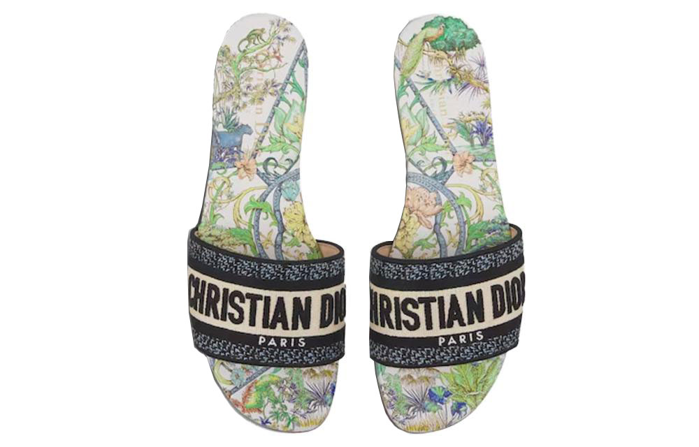 (W) Dior Dway Slide 'Embroidered Black' 圖 5