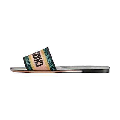 (W) Dior Dway Slide 'Green Gold Pink'
