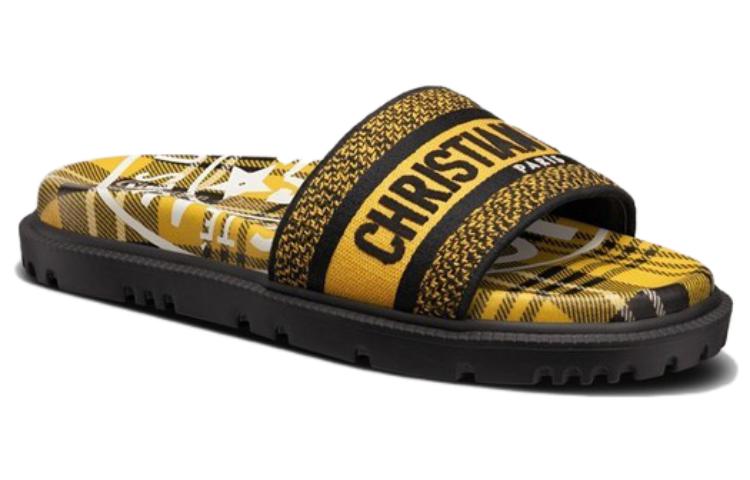 (W) Dior Dway Slide 'Logo Embroidered Print - Yellow Black' 圖 3