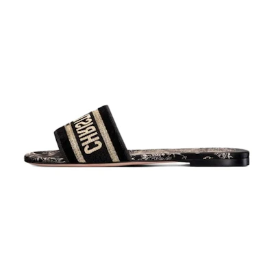 (W) Dior Dway Slide 'Logo Embroidery Black'