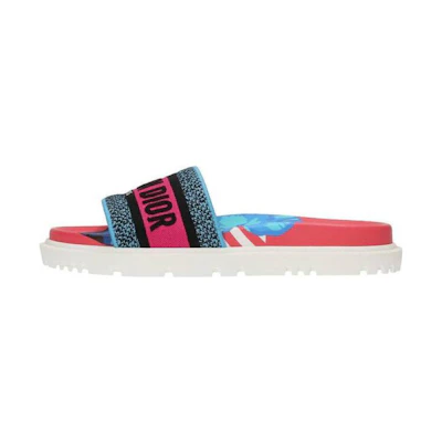 (W) Dior Dway Slide 'Pink Embroidery'