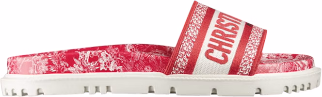 (Women) Dior DWay Slide 'Toile de Jouy Flowers Embroidered - Red' KCQ550TJE-S32W (Women) Dior DWay Slide 'Toile de Jouy Flowers Embroidered - Red' KCQ550TJE-S32W