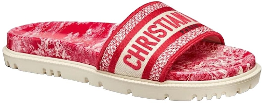 (W) Sandal Dior DWay 'Toile de Jouy Bunga Bordir - Merah' KCQ550TJE-S32W Lookbook (W) Sandal Dior DWay 'Toile de Jouy Bunga Bordir - Merah' KCQ550TJE-S32W