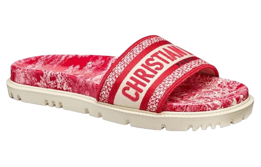 (W) Dior DWay Slide 'Toile de Jouy Flowers Embroidered - Red' 圖 3