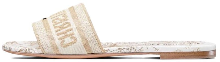 DIOR迪奧 Dway 棉布 標誌刺繡 平底 時尚拖鞋 女款 白色 Buy DIOR迪奧 Dway 棉布 標誌刺繡 平底 時尚拖鞋 女款 白色