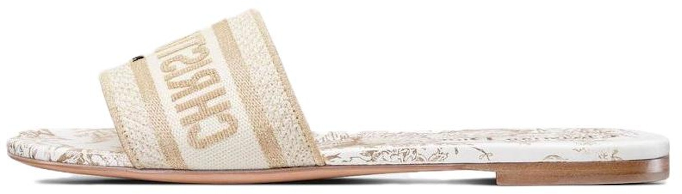 DIOR迪奧 Dway 棉布 標誌刺繡 平底 時尚拖鞋 女款 白色 Buy DIOR迪奧 Dway 棉布 標誌刺繡 平底 時尚拖鞋 女款 白色