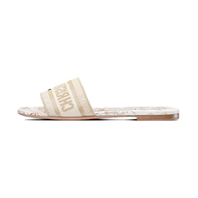 (W) Dior Dway Slide 'White Logo Embroidery'