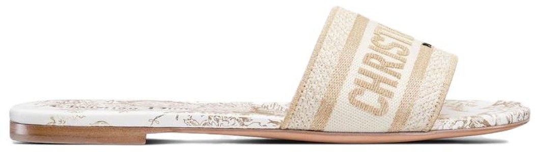 (W) 디올 드웨이 슬라이드 "화이트 로고 자수" KCQ209JHL_S67W Order (W) 디올 드웨이 슬라이드 "화이트 로고 자수" KCQ209JHL_S67W