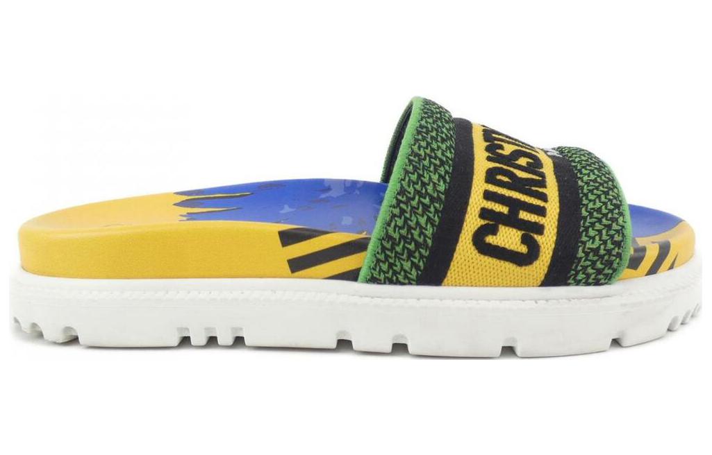 Order (W) 디올 드웨이 슬라이드 "옐로우 자수 로고" (Dior Dway 슬라이드 "옐로우 자수") KCQ550FFE_S28Y