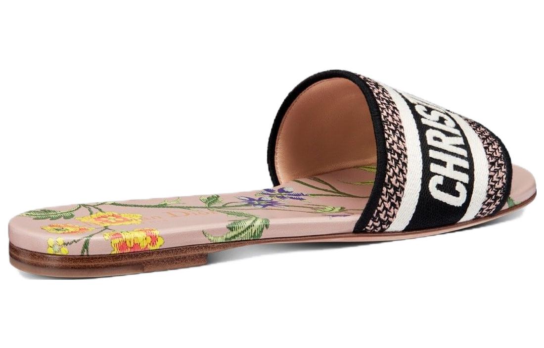 Shop (W) Dior Dway Sandal Bordir Katun Pink Multicolor KCQ209FWY_S38P