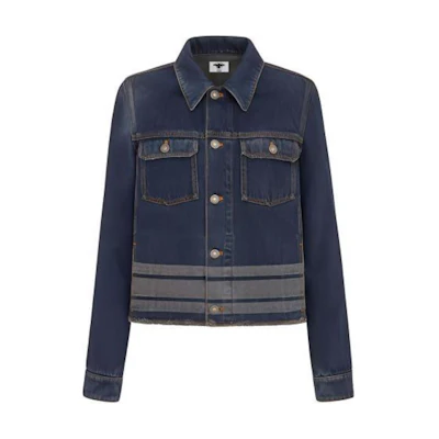 (Women) DIOR Embroidered Bee Denim Jacket Blue. 142V11B3394-X5651