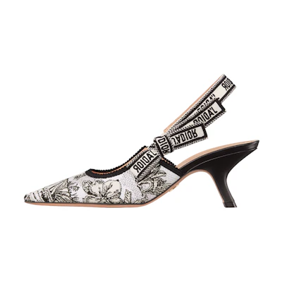(W) Dior Embroidered Bowtie Stiletto Heels 'Black White' 6.5cm