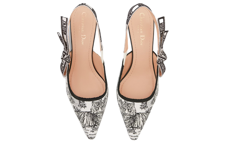 Shop (W) Dior Geborduurde Strik Stiletto Hakken ''Zwart Wit'' 6.5cm KDP866VOY_S15W