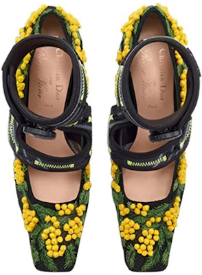 (Women) Dior Embroidered Fabric High-Heeled Shoes 'Black Yellow' KDP965GWE_S56X Purchase (Women) Dior Embroidered Fabric High-Heeled Shoes 'Black Yellow' KDP965GWE_S56X