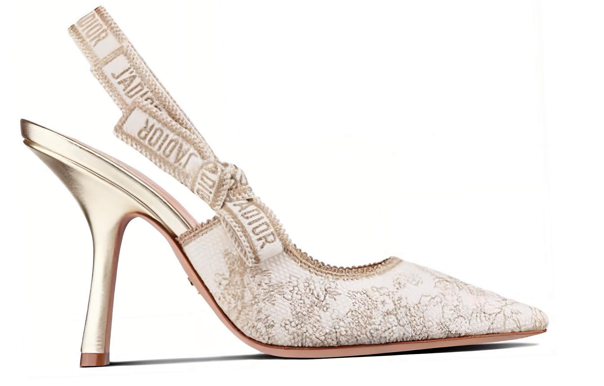 Order (W) Dior Mules Brodées Talon Ouvert ''Blanc Or'' KCP762TJL_S09W