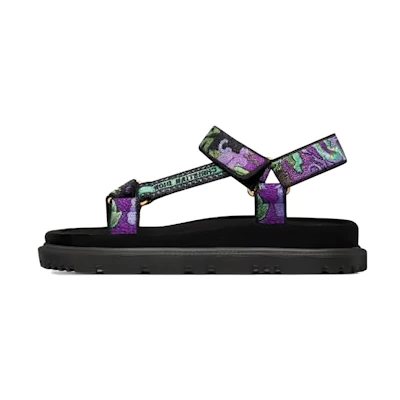 (W) Dior Embroidered Velcro Fashion Sandal 'Black'