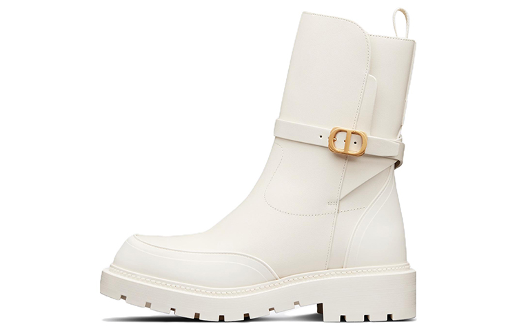 (Women) Dior Empreinte Leather 'CD Logo' Ankle Boots 'White' KDI866CRU_S03W