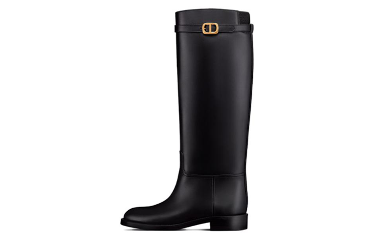 (Women) Dior Empreinte Leather Heeled Boot 'Black' KCI828VEA_S900