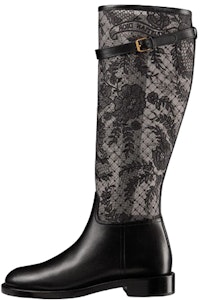 Dior迪奧 Empreinte 牛皮革 網眼織物刺繡 高筒靴 女款 黑色 Buy Dior迪奧 Empreinte 牛皮革 網眼織物刺繡 高筒靴 女款 黑色