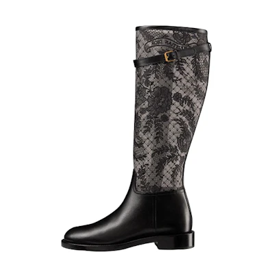 (W) Dior Empreinte Leather Mesh Embroidery High-Top 'Black'