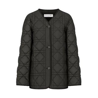 (Women) DIOR ESSENTIAL FW21 Quilted Taffeta Cannage Jacket Black 157C26A2827-X9000