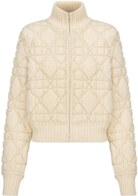 (W) DIOR ESSENTIAL FW22 Jaket Knit Wool Zip-Up - Putih Gading 254V20AM340-X0200 Order (W) DIOR ESSENTIAL FW22 Jaket Knit Wool Zip-Up - Putih Gading 254V20AM340-X0200