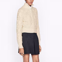 Sizing (Women) DIOR ESSENTIAL FW22 Wool Knit Jacket Zip-Up - Off White 254V20AM340-X0200