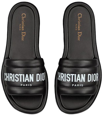 (W) Dior Setiap Hari Kulit 'Sandal Rata Logo Hitam' KCQ861LBO_S900 Shop (W) Dior Setiap Hari Kulit 'Sandal Rata Logo Hitam' KCQ861LBO_S900