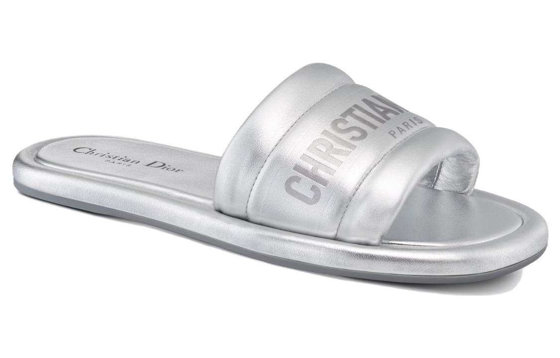 (W) Dior Every-D Leather Slides 'Silver Logo' 圖 2