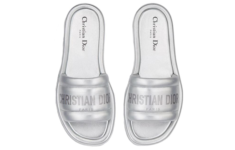 (W) Dior Every-D Leather Slides 'Silver Logo' 圖 3