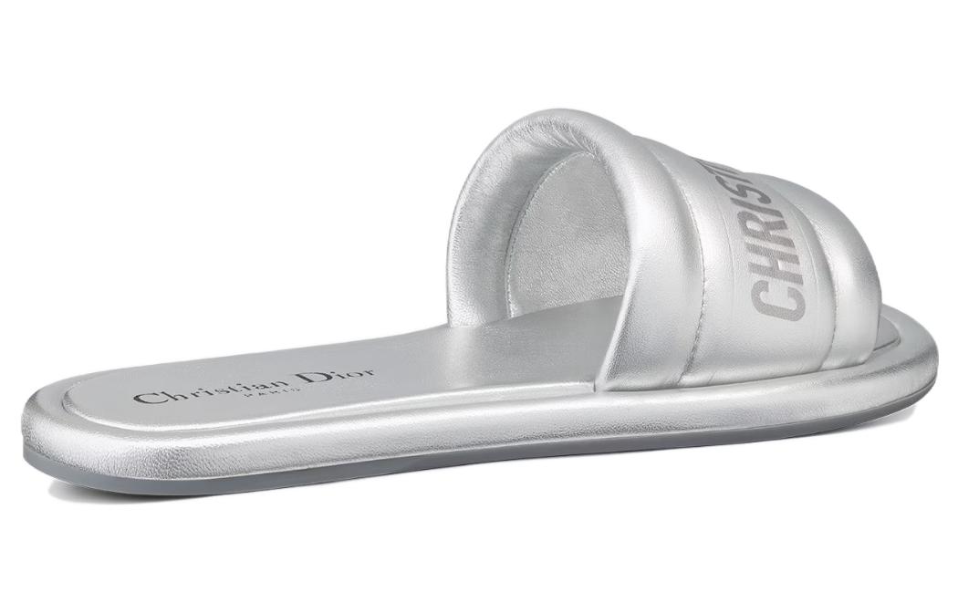 (W) Dior Every-D Leather Slides 'Silver Logo' 圖 4