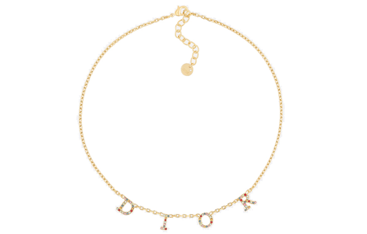 (Women) Dior Evolution Necklace Gold-Tone Metal with Multicolor Crystals . N1403DVOCY-D665