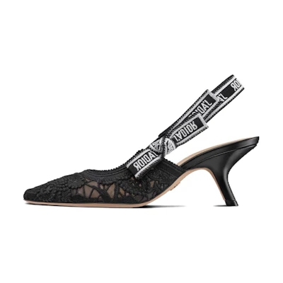 (W) Dior Fabric High Heels 'Black Fashion Versatile Stiletto' 6.5cm