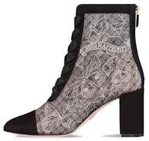 (Women) Dior Fabric Square Toe Lace-Up Chunky Heel Ankle Boot 8cm 'Grey' KDI980BXT_S21X (Women) Dior Fabric Square Toe Lace-Up Chunky Heel Ankle Boot 8cm 'Grey' KDI980BXT_S21X