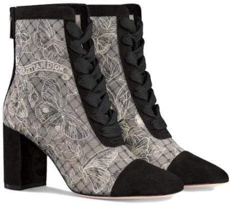 (Women) Dior Fabric Square Toe Lace-Up Chunky Heel Ankle Boot 8cm 'Grey' KDI980BXT_S21X Lookbook (Women) Dior Fabric Square Toe Lace-Up Chunky Heel Ankle Boot 8cm 'Grey' KDI980BXT_S21X