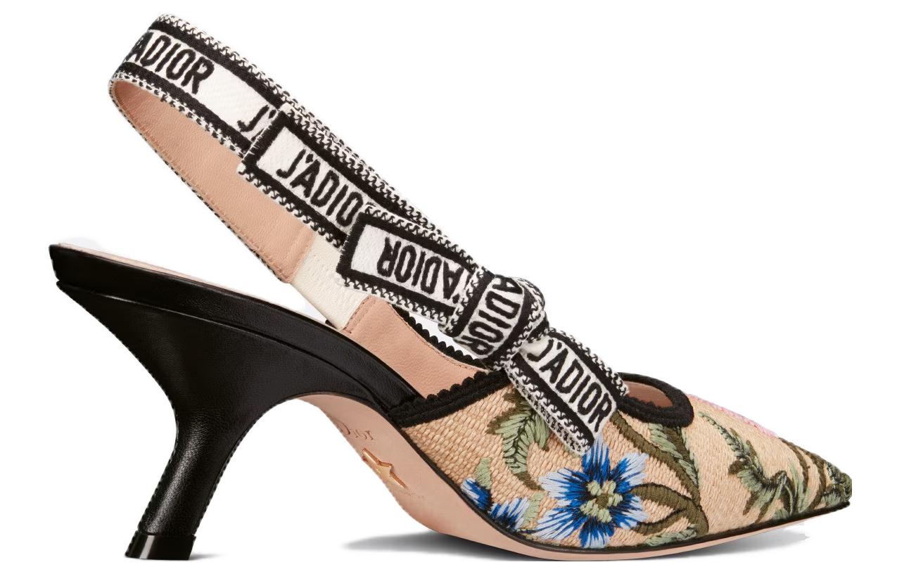 Shop (W) Dior Stoff Stiletto 6.5cm Beige ''Einfacher Stil'' KDP919FEJ_S03J