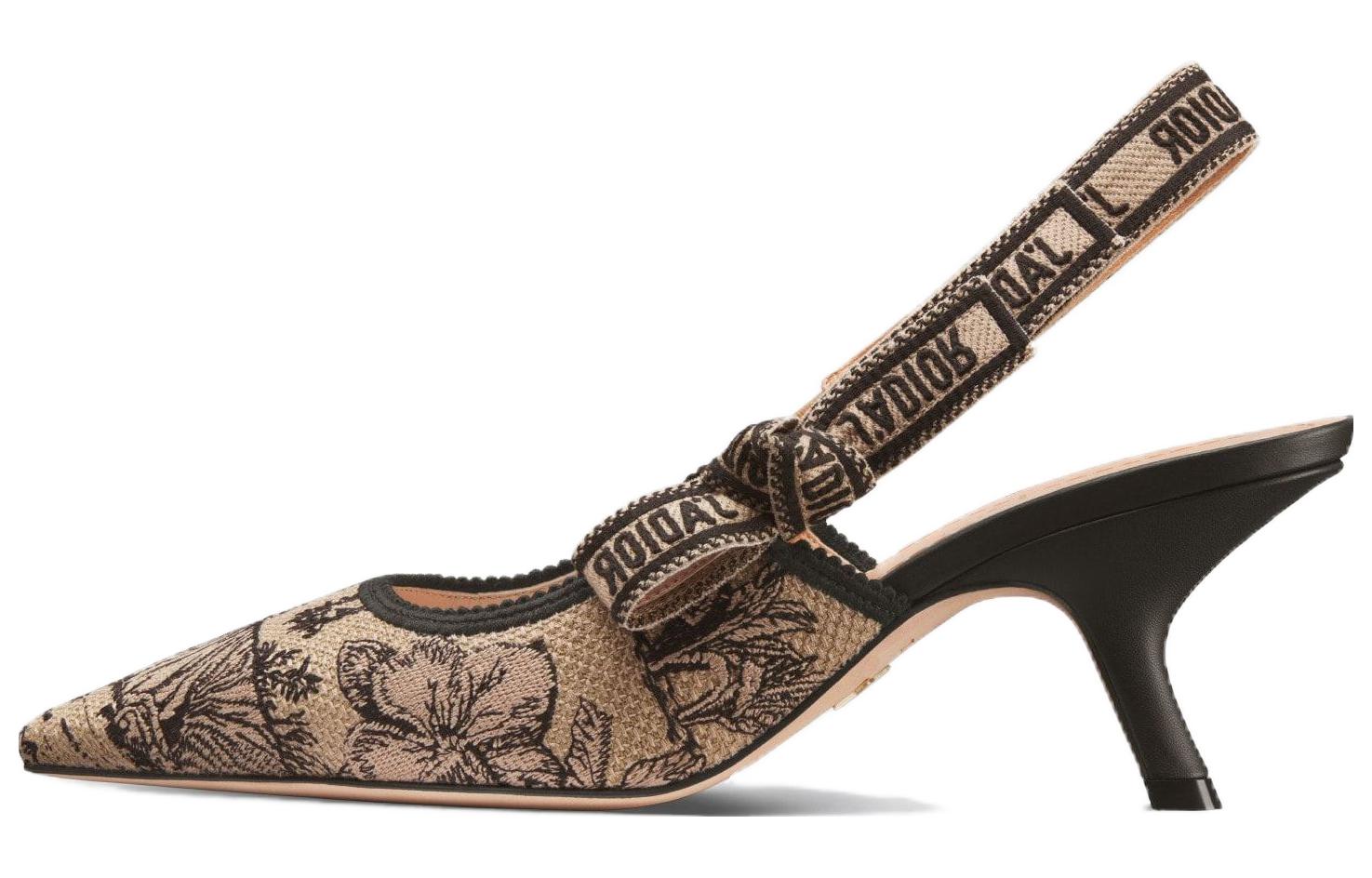 (Women) Dior Fabric Stiletto High Heel 6.5cm 'Beige Black' KDP866VOY_S37U