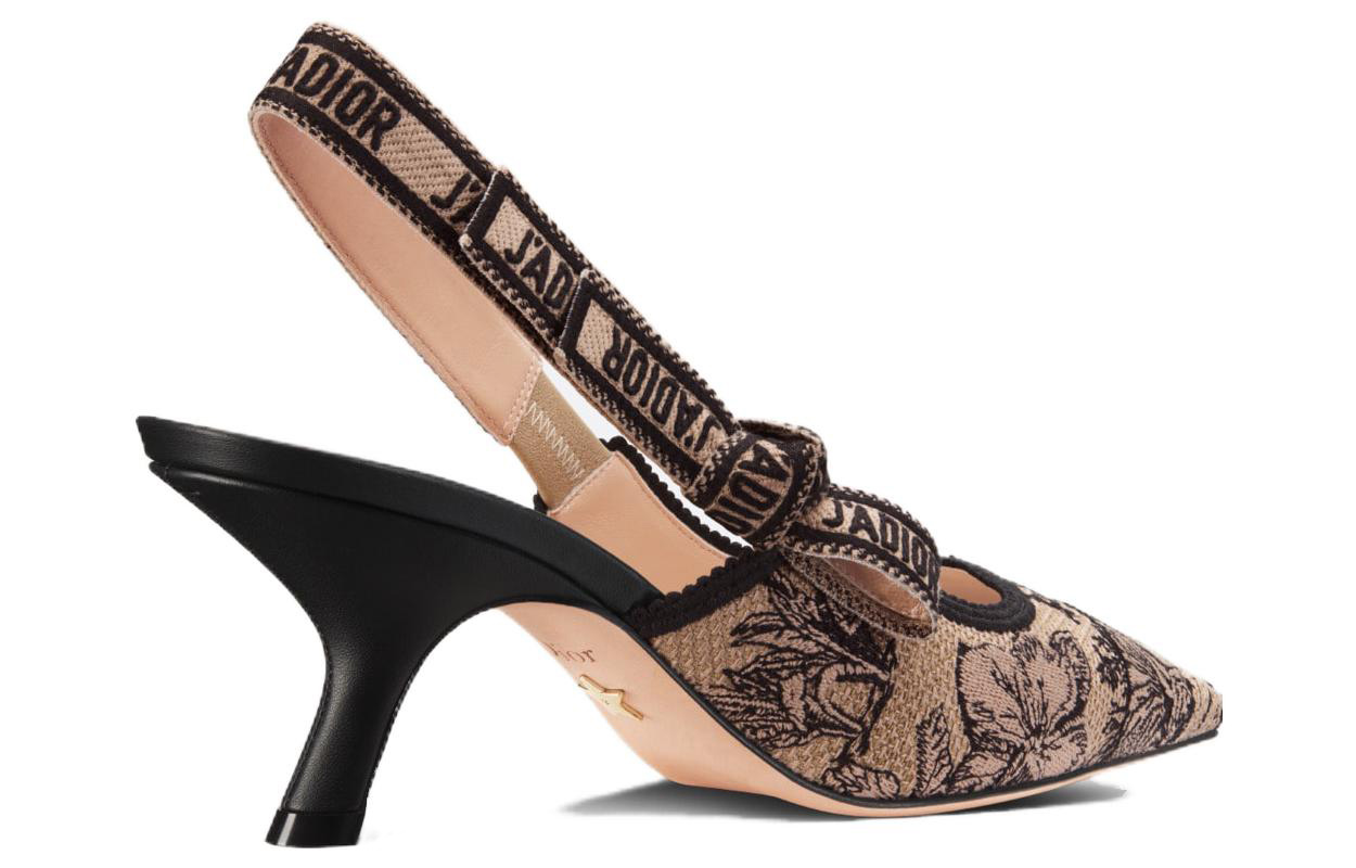 Lookbook (W) Dior Kain Stiletto Hak Tinggi 6.5cm 'Beige Hitam' KDP866VOY_S37U