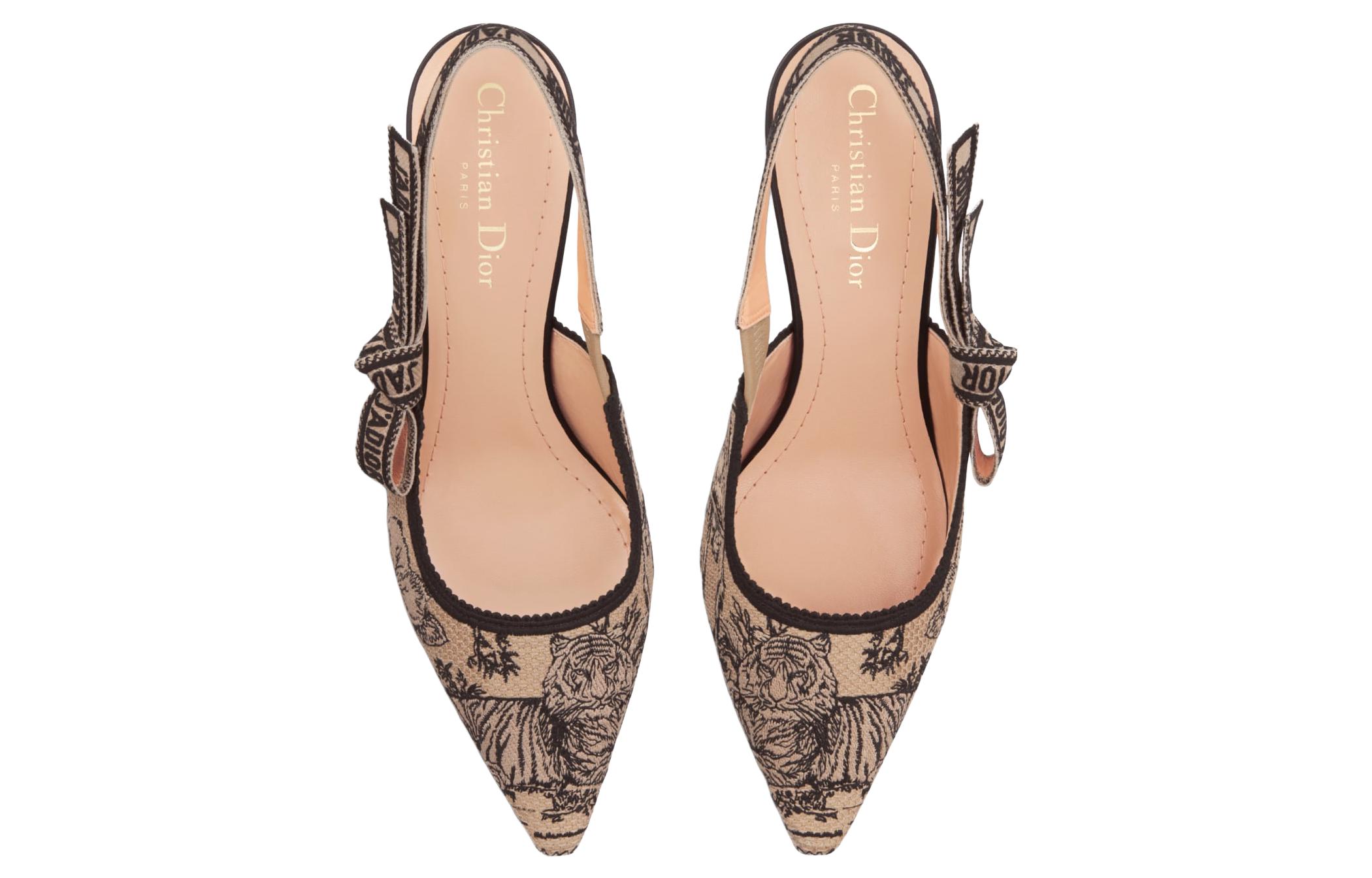 Shop (W) Dior Kain Stiletto Hak Tinggi 6.5cm 'Beige Hitam' KDP866VOY_S37U