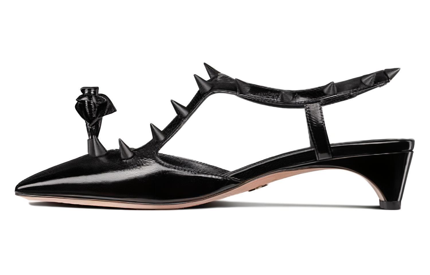 (Women) Dior Flat Sandals 'Rose Detail Black' KCP915CCU_S900